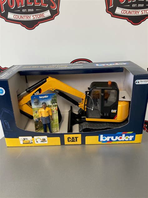 bruder mini excavator with worker|bruder cat mini.